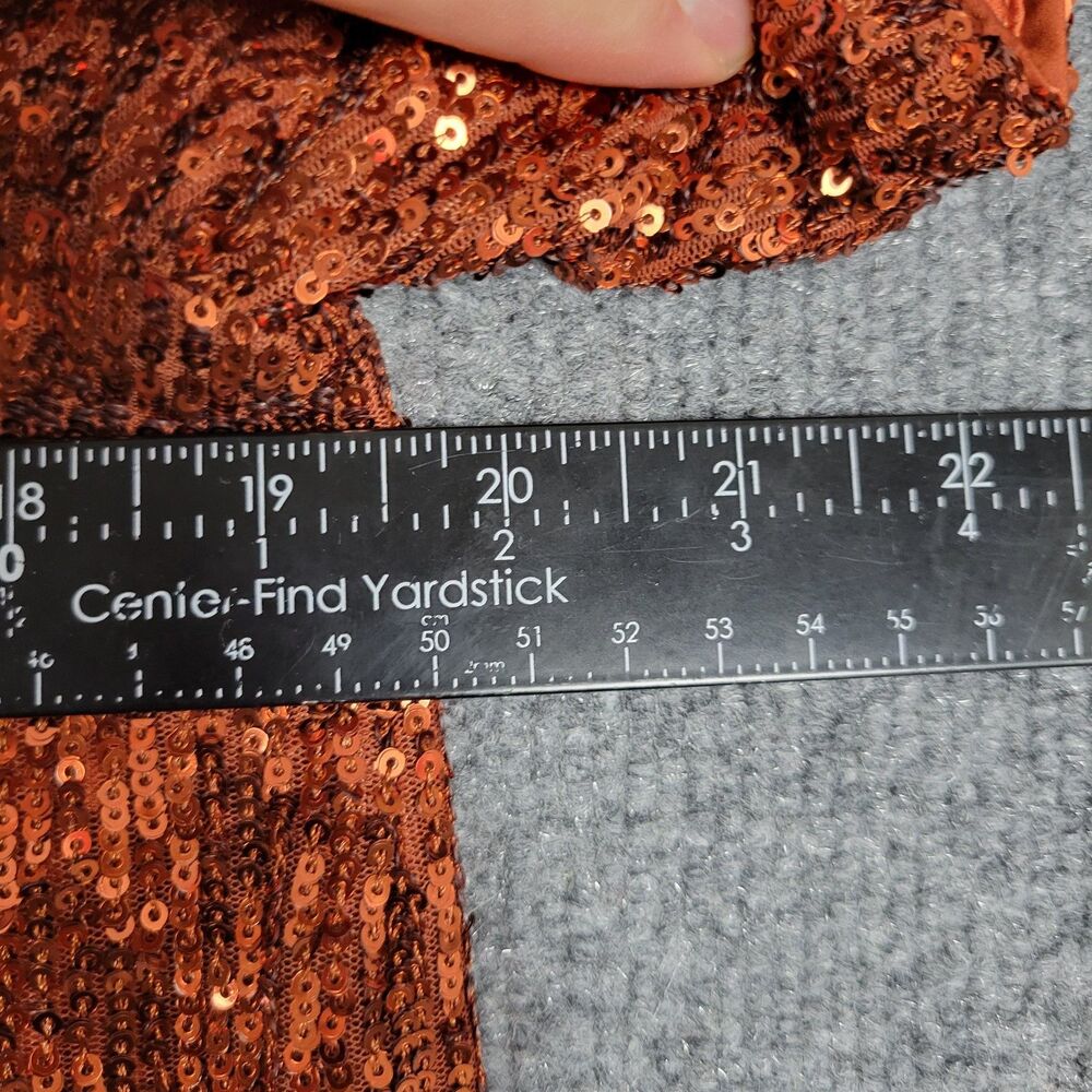 BY ANTHROPOLOGIE Marie Orange Sequin Puff Sleeve Top Event Glam Party SIZE 6 - Picture 16 of 16